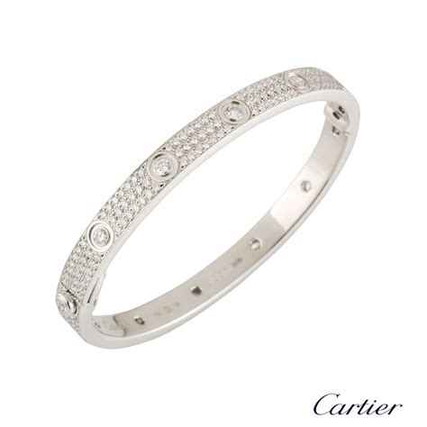 cartier love diamond pave bracelet